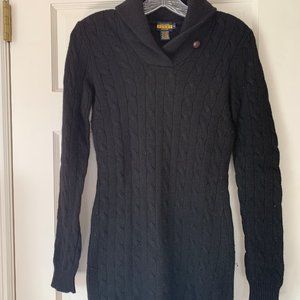 Black Cable Knit Sweater/Sweater Dress